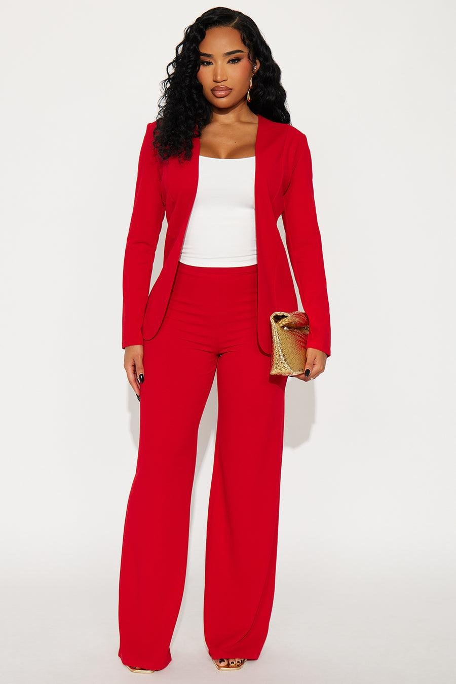 Payin' It Forward Wide Leg Pant Set - Red
