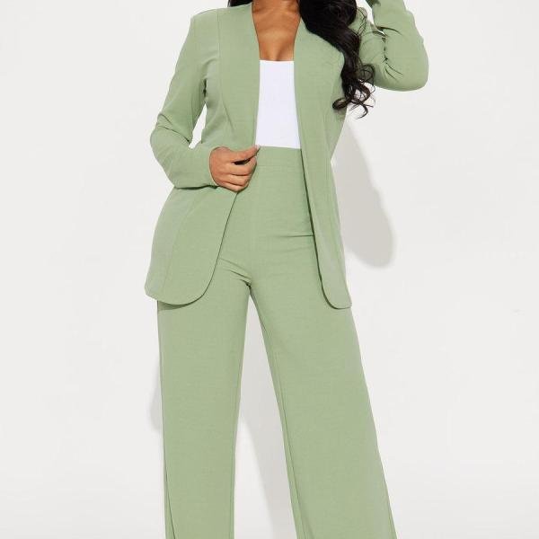 Payin' It Forward Wide Leg Pant Set - Sage