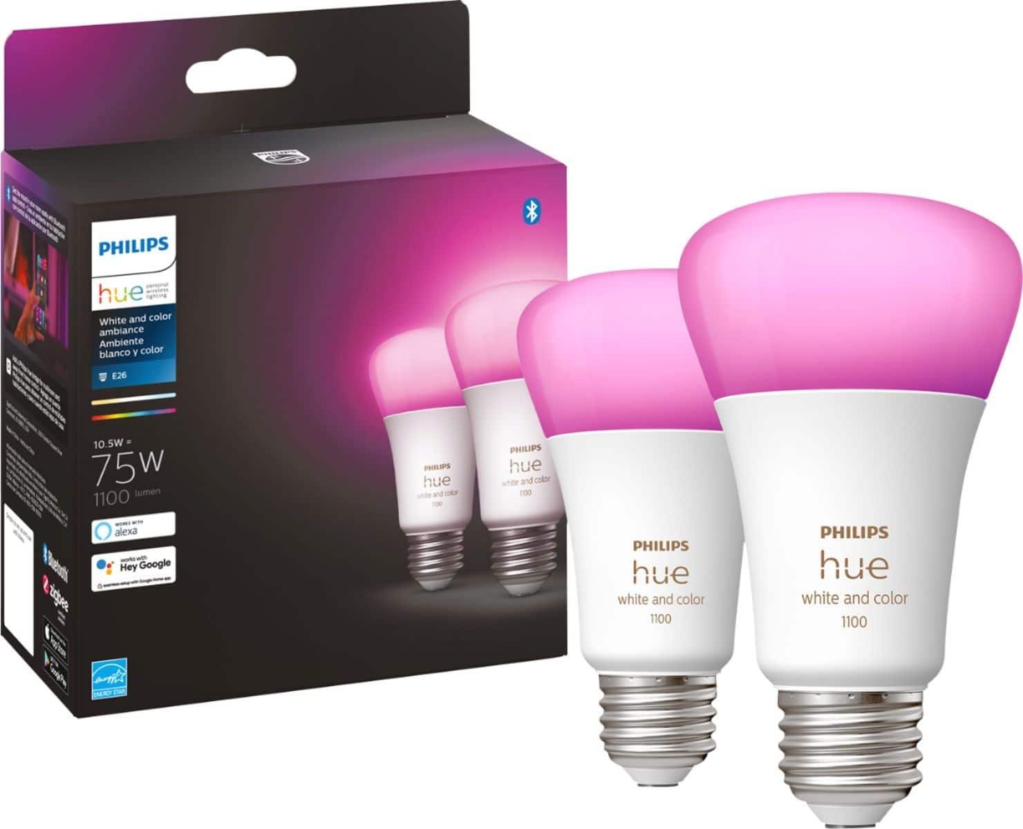 Philips Hue White and Color Ambiance A19 LED Smart Bulb